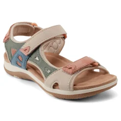 Hot Earth Shoes Skylar Round Toe Lightweight Casual Flat Sandals Light Natural