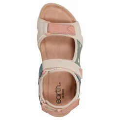 Hot Earth Shoes Skylar Round Toe Lightweight Casual Flat Sandals Light Natural