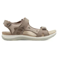 Earth Shoes Skylar Round Toe Lightweight Casual Flat Sandals Light Brown/Pink