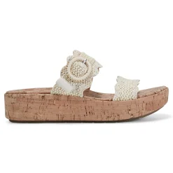 Earth Shoes Subtle Slip-on Casual Platform Wedge Sandals Ivory
