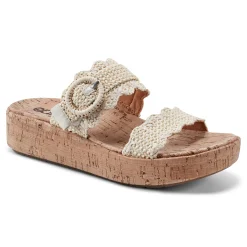 Earth Shoes Subtle Slip-on Casual Platform Wedge Sandals Ivory