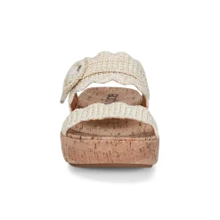 Earth Shoes Subtle Slip-on Casual Platform Wedge Sandals Ivory
