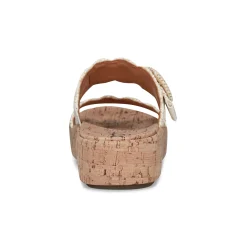 Earth Shoes Subtle Slip-on Casual Platform Wedge Sandals Ivory