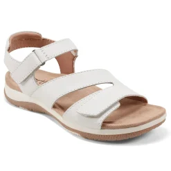 Best Earth Shoes Sureal Casual Strappy Round Toe Flat Sandals Ivory