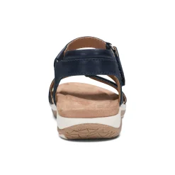 Best Earth Shoes Sureal Casual Strappy Round Toe Flat Sandals Dark Blue