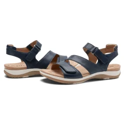 Best Earth Shoes Sureal Casual Strappy Round Toe Flat Sandals Dark Blue