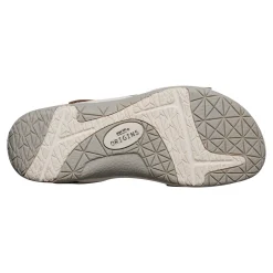 Discount Earth Shoes Sureal Casual Strappy Round Toe Flat Sandals Pewter