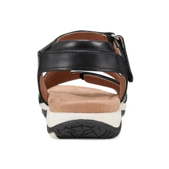 Online Earth Shoes Sureal Casual Strappy Round Toe Flat Sandals Black