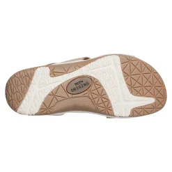 Discount Earth Shoes Sureal Casual Strappy Round Toe Flat Sandals Gold