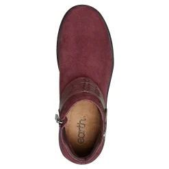 New Earth Shoes Synal Flat Casual Booties Dark Red
