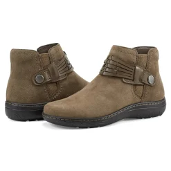 Hot Earth Shoes Synal Flat Casual Booties Dark Green