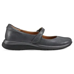 Outlet Earth Shoes Tose Lug Sole Square Toe Casual Ballet Flats Pewter
