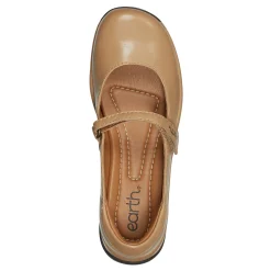 Sale Earth Shoes Tose Lug Sole Square Toe Casual Ballet Flats Medium Natural