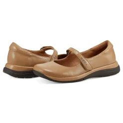 Sale Earth Shoes Tose Lug Sole Square Toe Casual Ballet Flats Medium Natural