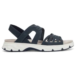 Outlet Earth Shoes Vernon Strappy Slingback Casual Flat Sandals Dark Blue