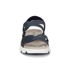 Outlet Earth Shoes Vernon Strappy Slingback Casual Flat Sandals Dark Blue