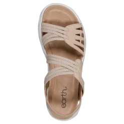 New Earth Shoes Vernon Strappy Slingback Casual Flat Sandals Light Natural