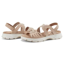 New Earth Shoes Vernon Strappy Slingback Casual Flat Sandals Light Natural