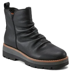 Discount Earth Shoes Yonder Waterproof Ruched Lug Sole Casual Booties Black