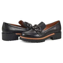 Clearance Earth Shoes Zalor Round Toe Lug Sole Casual Slip-on Loafers Black