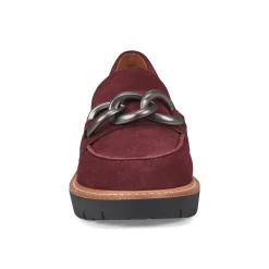 Hot Earth Shoes Zalor Round Toe Lug Sole Casual Slip-on Loafers Dark Red