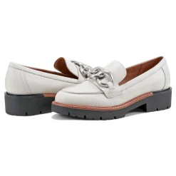 New Earth Shoes Zalor Round Toe Lug Sole Casual Slip-on Loafers Ivory