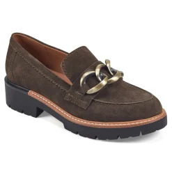 Online Earth Shoes Zalor Round Toe Lug Sole Casual Slip-on Loafers Dark Gray
