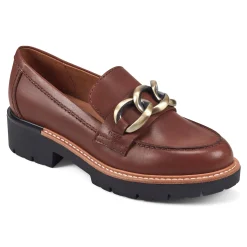 New Earth Shoes Zalor Round Toe Lug Sole Casual Slip-on Loafers Medium Brown