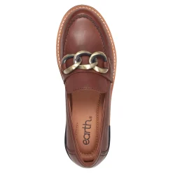 New Earth Shoes Zalor Round Toe Lug Sole Casual Slip-on Loafers Medium Brown