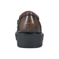 Sale Earth Shoes Zalor Round Toe Lug Sole Casual Slip-on Loafers Dark Brown