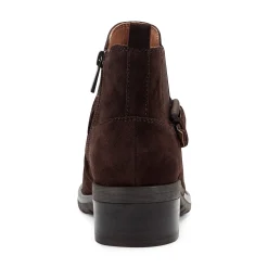 Online Earth Shoes Zane Ruched Booties Dark Brown Suede