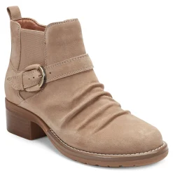 Clearance Earth Shoes Zane Ruched Booties Taupe Suede