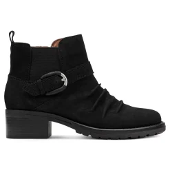 Hot Earth Shoes Zane Ruched Booties Black Suede