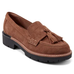 Online Earth Shoes Zimm Round Toe Lug Sole Casual Slip-on Loafers Medium Brown