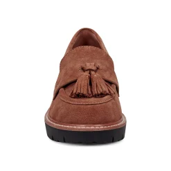 Online Earth Shoes Zimm Round Toe Lug Sole Casual Slip-on Loafers Medium Brown