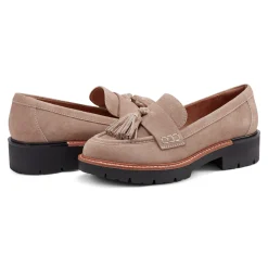 New Earth Shoes Zimm Round Toe Lug Sole Casual Slip-on Loafers Light Natural