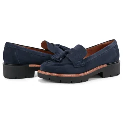 Clearance Earth Shoes Zimm Round Toe Lug Sole Casual Slip-on Loafers Dark Blue